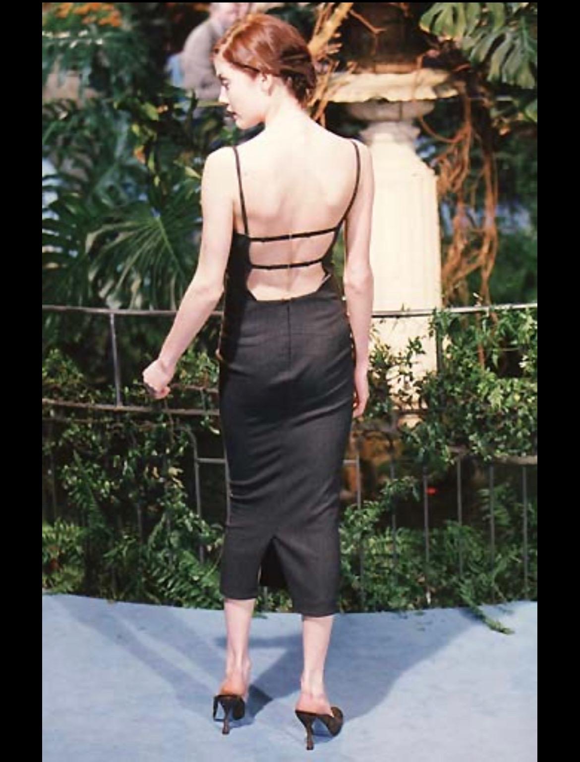 F/W 1998 Dolce & Gabbana Black Sleeveless Backless Runway Dress In Excellent Condition For Sale In West Hollywood, CA