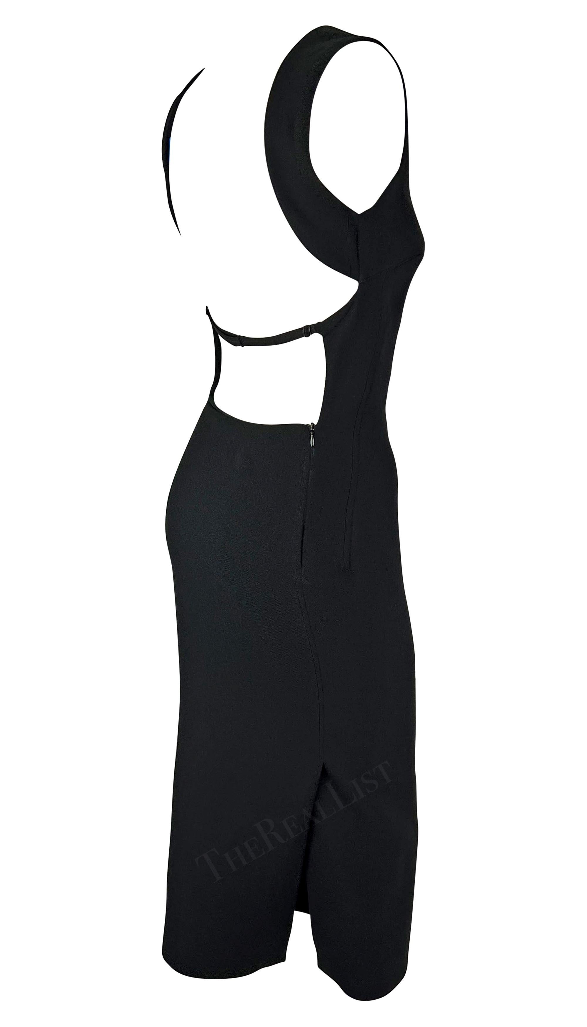 Women's F/W 1998 Dolce & Gabbana Black Sleeveless Backless Runway Dress For Sale