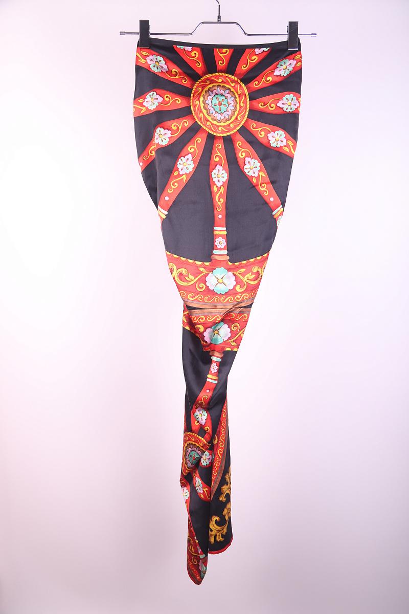 Pink F/W 1998 Dolce & Gabbana Printed Silk Maxi Skirt Vintage 1990s For Sale
