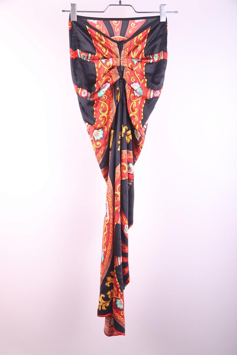 F/W 1998 Dolce & Gabbana Printed Silk Maxi Skirt Vintage 1990s In Good Condition For Sale In Алматинский Почтамт, KZ