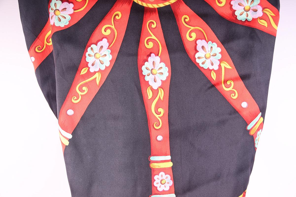 F/W 1998 Dolce & Gabbana Printed Silk Maxi Skirt Vintage 1990s For Sale 2