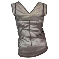 F/W 1998 Dolce & Gabbana Silver Metallic Mesh Stretch Tank Top