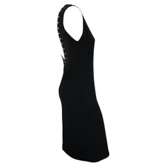 NWT F/W 1998 Gianni Versace by Donatella Black Silk Studded Rhinestone Dress