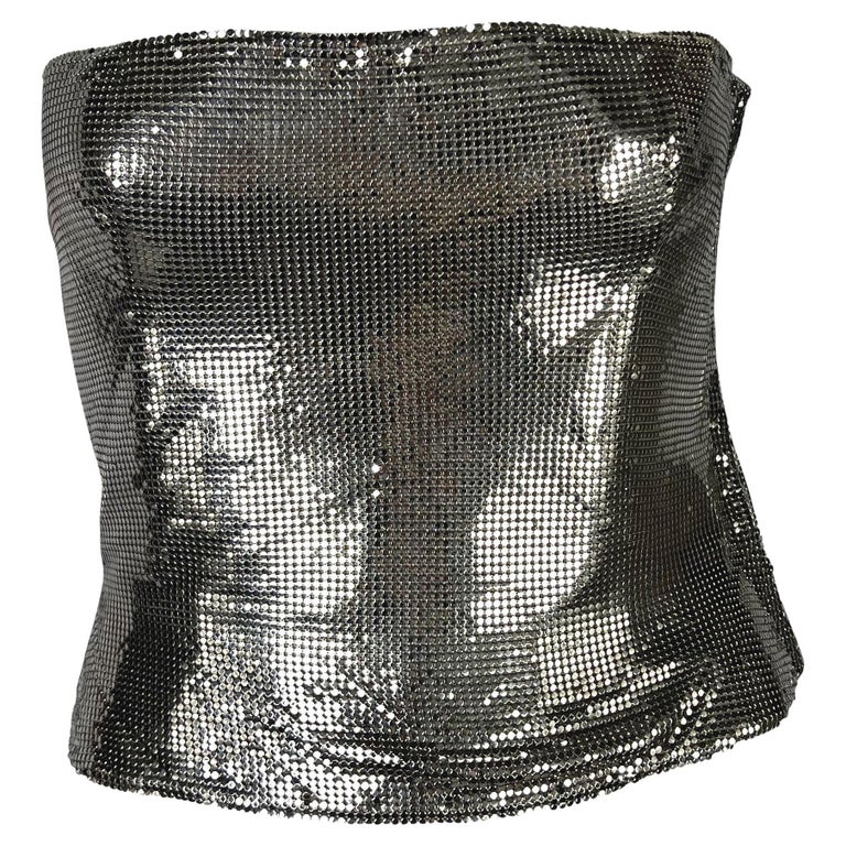F/W 1998 Gianni Versace by Donatella Silver Oroton Metal Chainmail ...