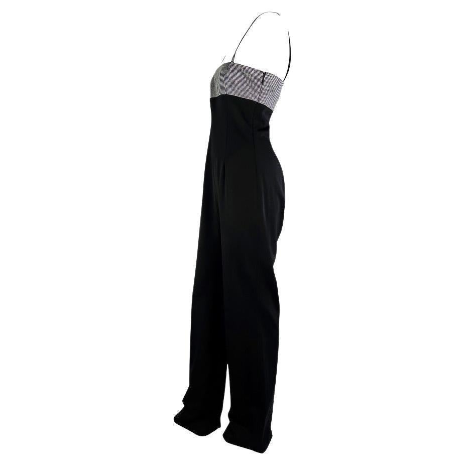 F/W 1998 Gianni Versace by Donatella Versace Mono de lana con tachuelas para anuncio de pasarela Negro en venta