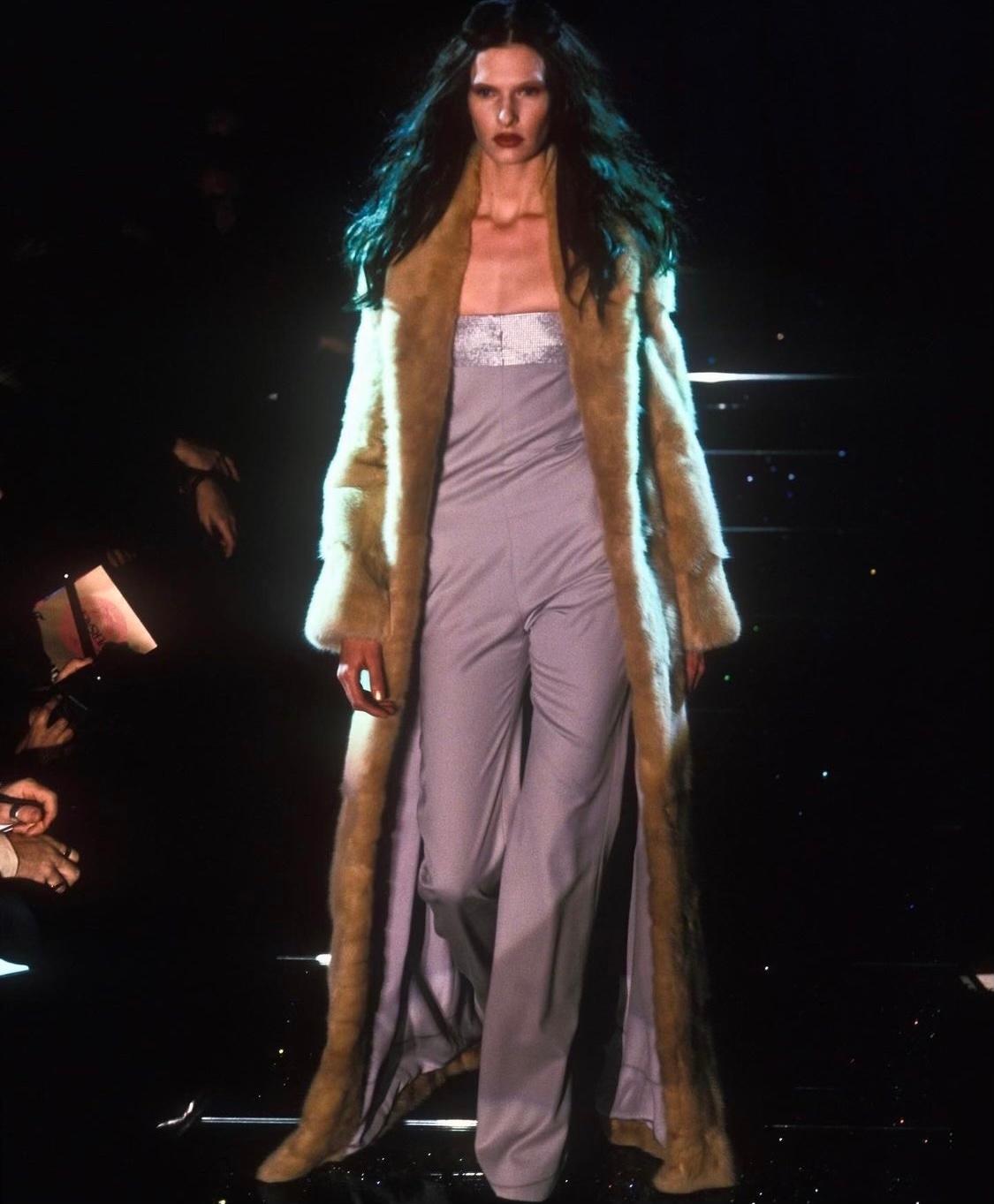 F/W 1998 Gianni Versace by Donatella Studded Wool Runway Ad Jumpsuit (combinaison de défilé publicitaire en laine cloutée)  Excellent état - En vente à West Hollywood, CA