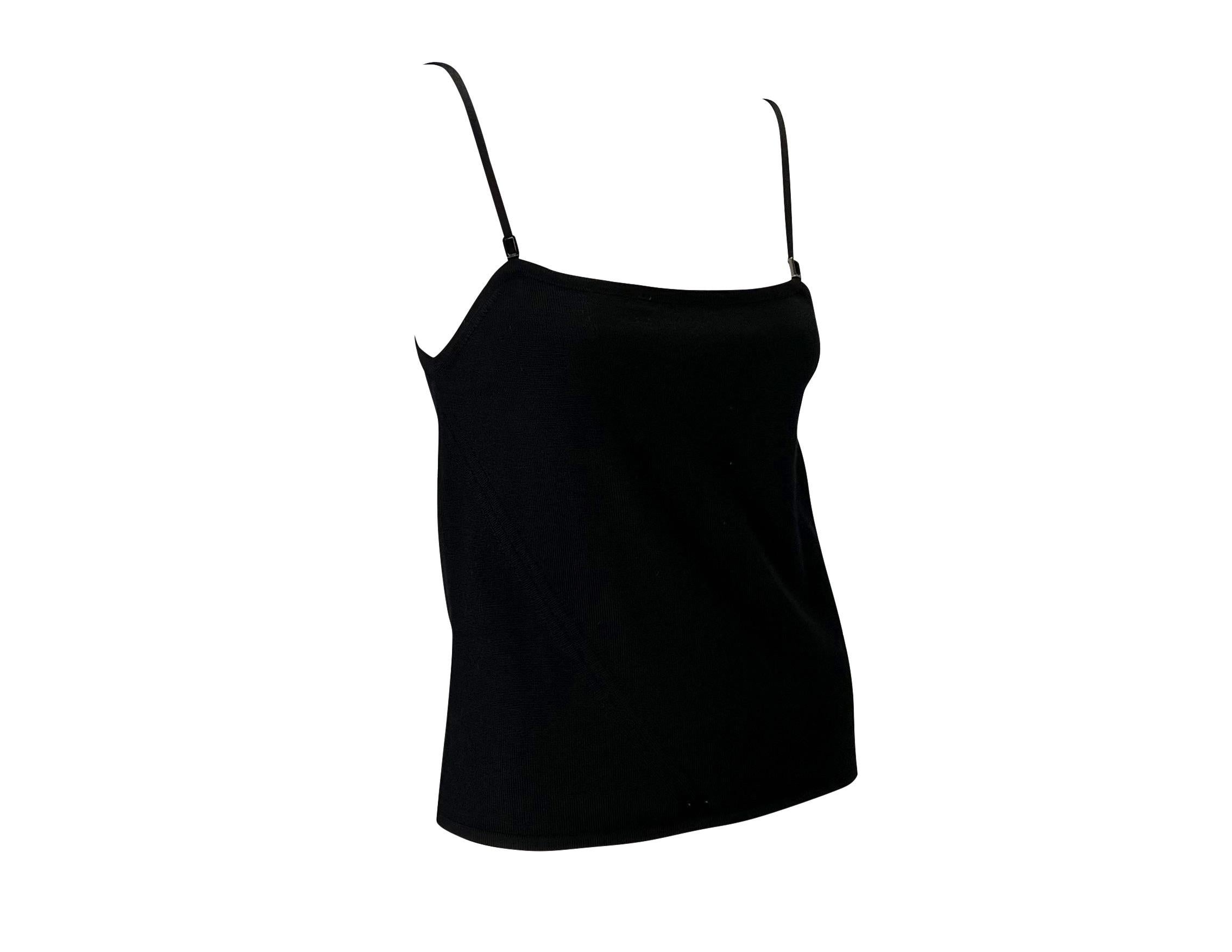 F/W 1998 Gucci by Tom Ford Black Wool Blend Knit Buckle Tank Top In Excellent Condition For Sale In West Hollywood, CA
