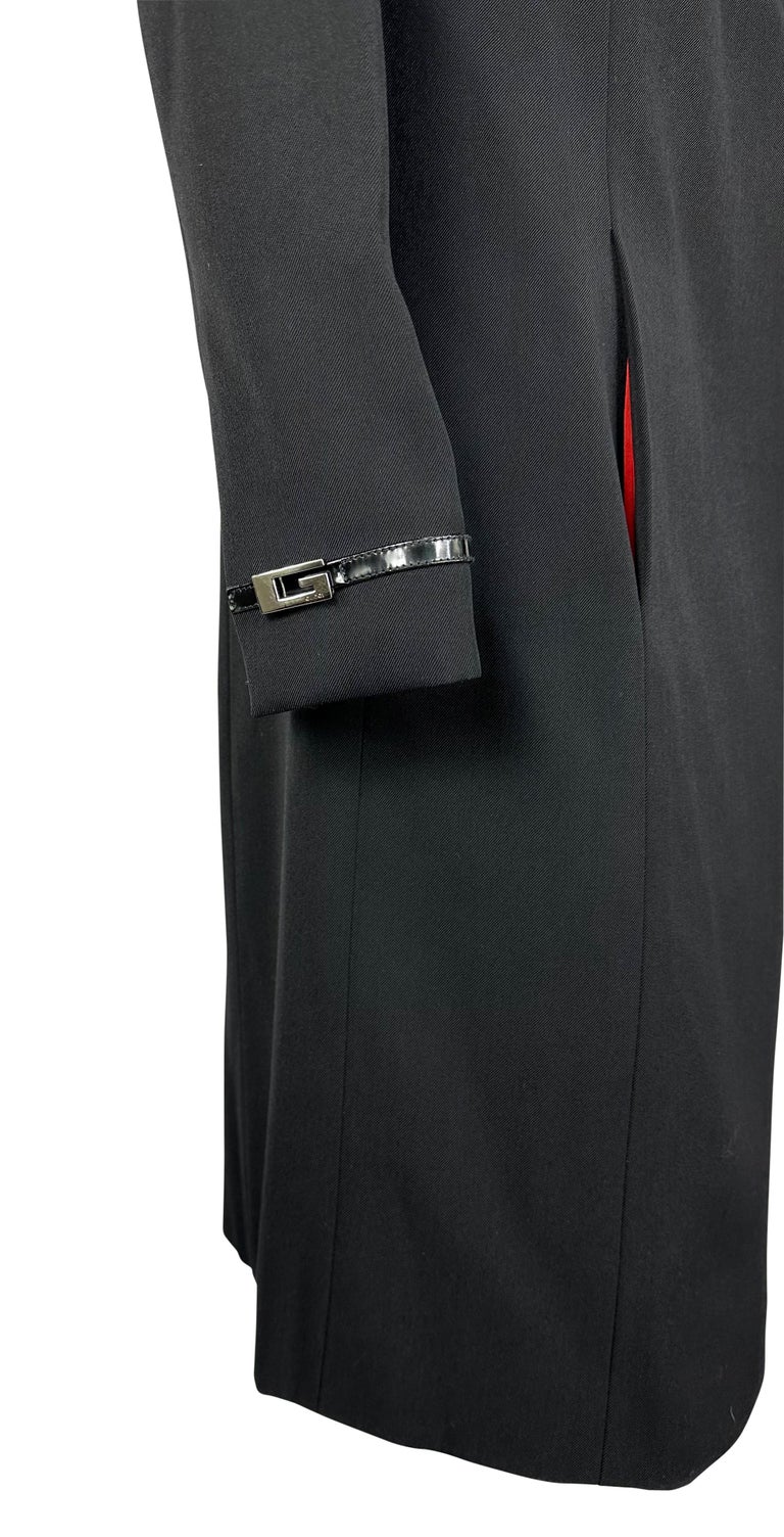 F/W 1997 Gucci by Tom Ford Black Leather Concealed Button Coat main image 0