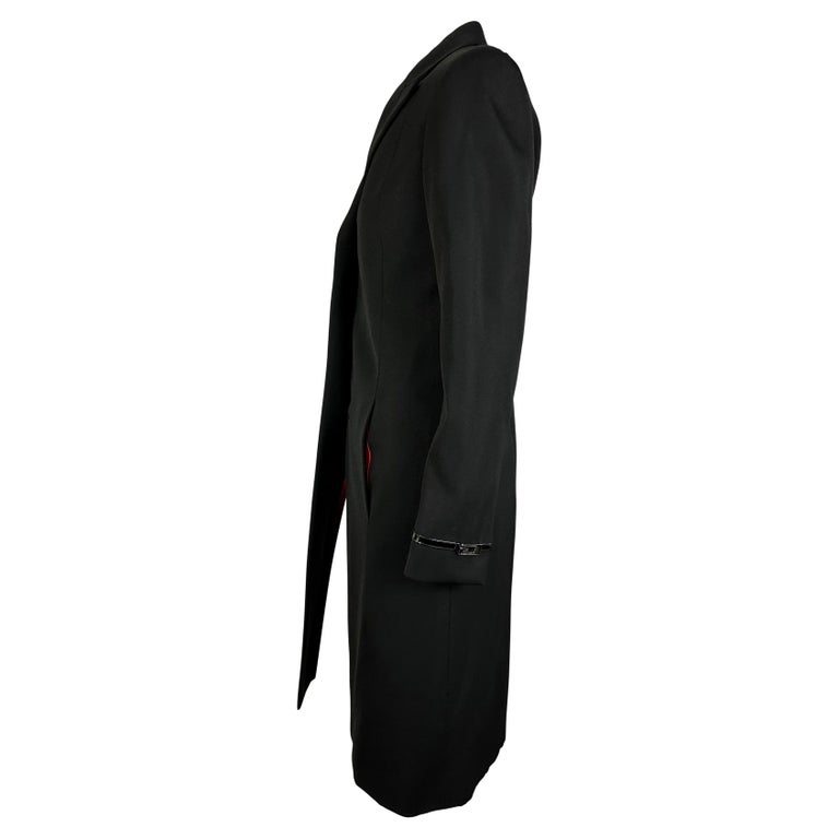 F/W 1997 Gucci by Tom Ford Black Leather Concealed Button Coat main image 1