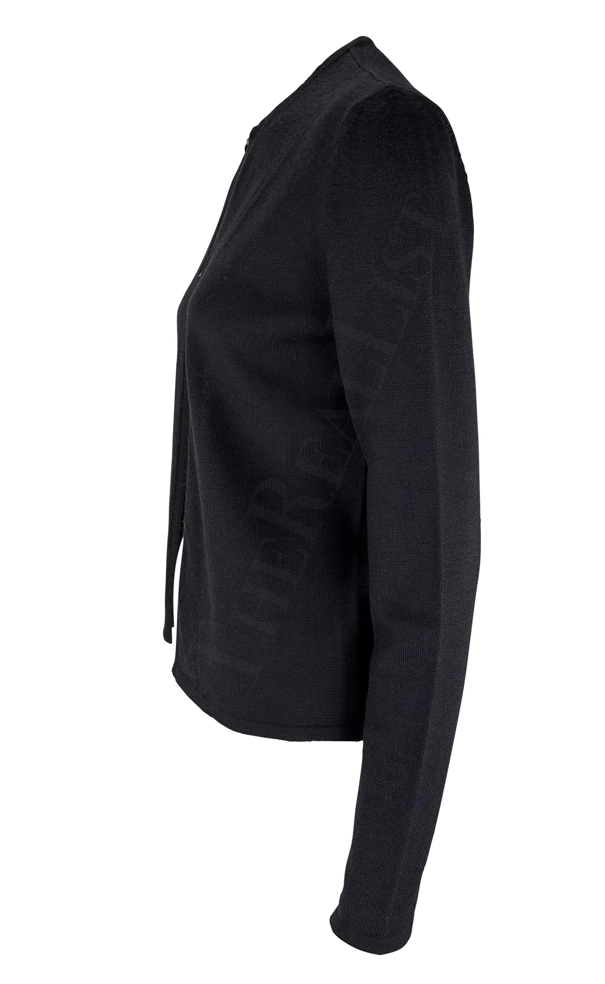 Cardigan à boucle logo ouverte anthracite Gucci by Tom Ford, A/H 1998 Excellent état - En vente à West Hollywood, CA