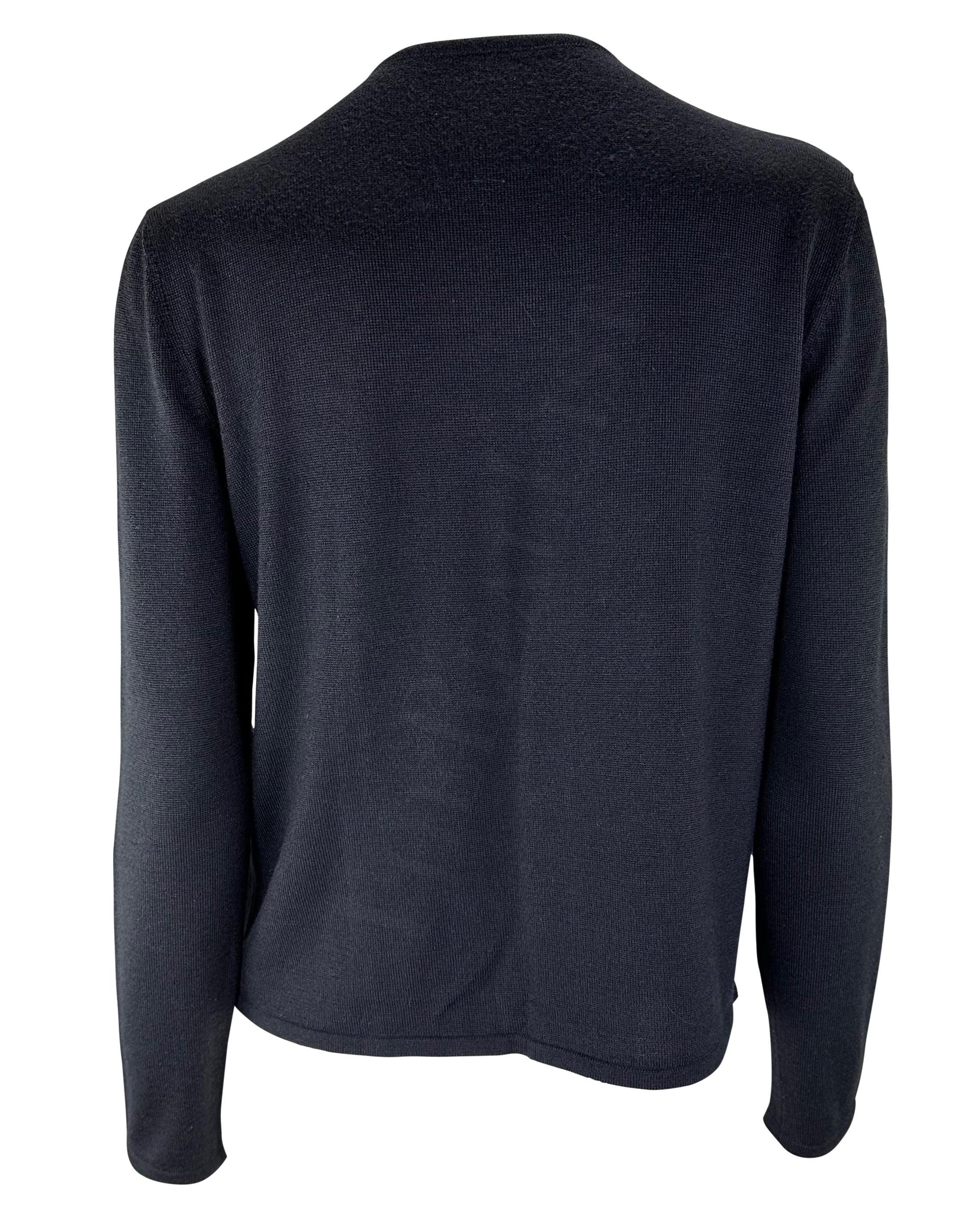Cardigan à boucle logo ouverte anthracite Gucci by Tom Ford, A/H 1998 Pour femmes en vente