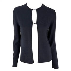 A/I 1998 Gucci by Tom Ford Top cardigan con fibbia con logo aperto color carbone