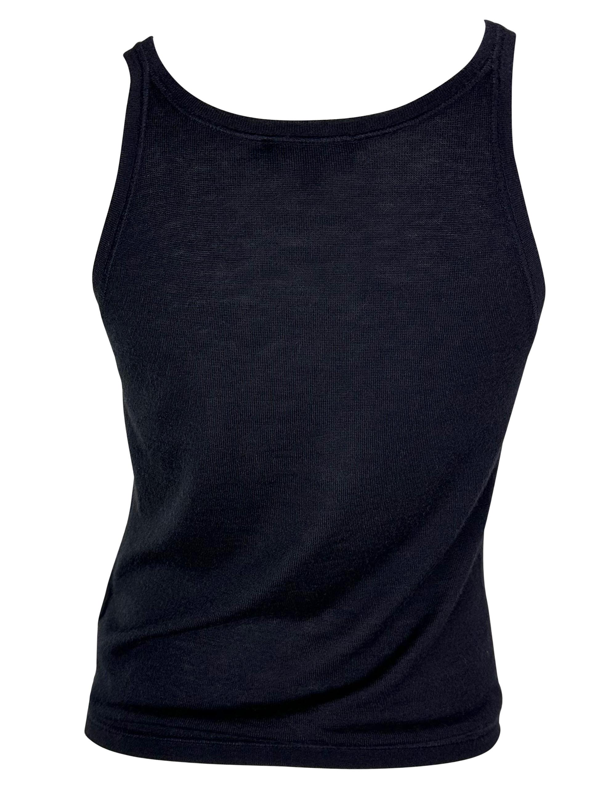 Donna A/I 1998 Gucci by Tom Ford Canotta in cachemire blu scuro semi trasparente in vendita