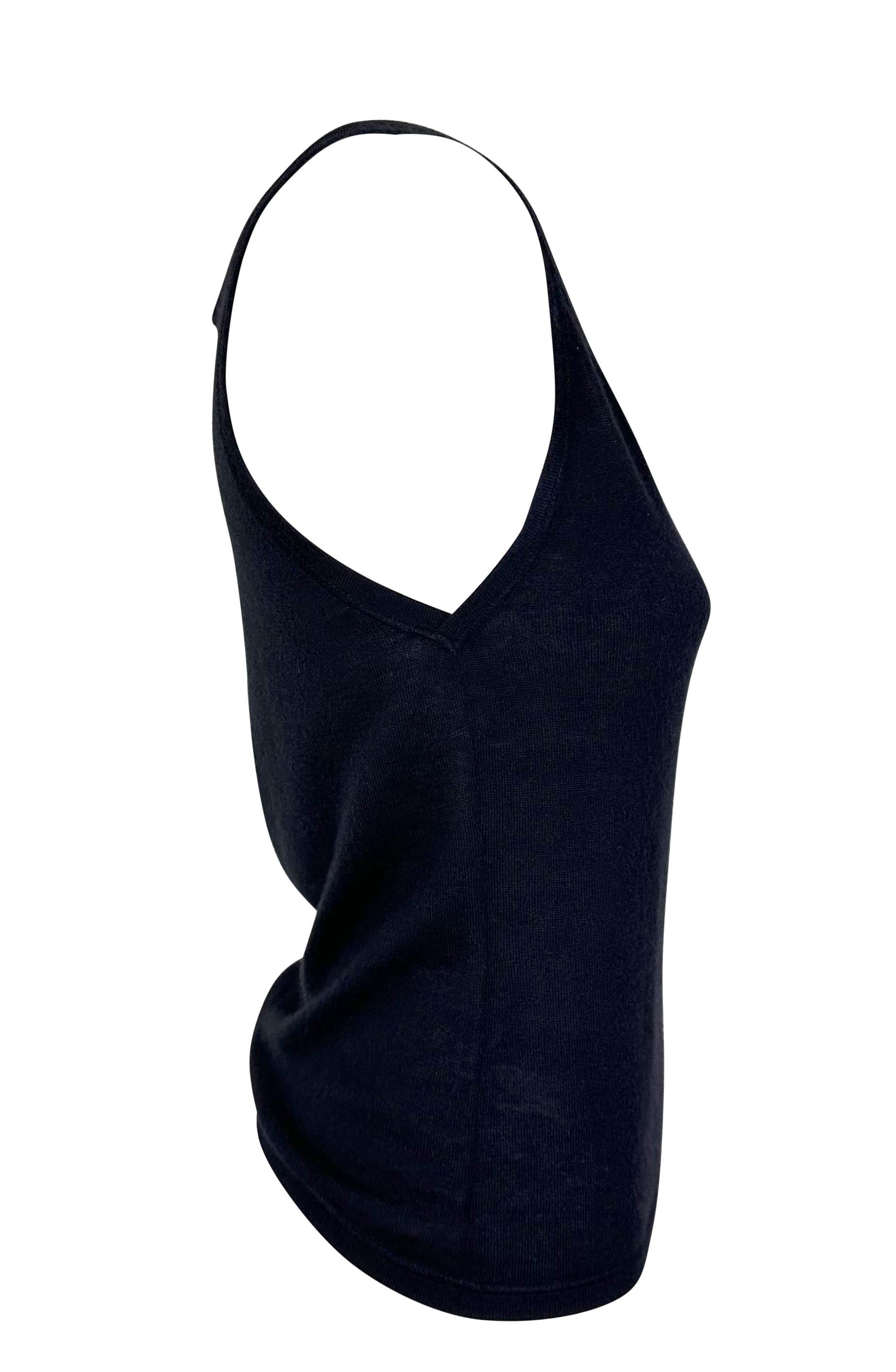 A/I 1998 Gucci by Tom Ford Canotta in cachemire blu scuro semi trasparente in vendita 1