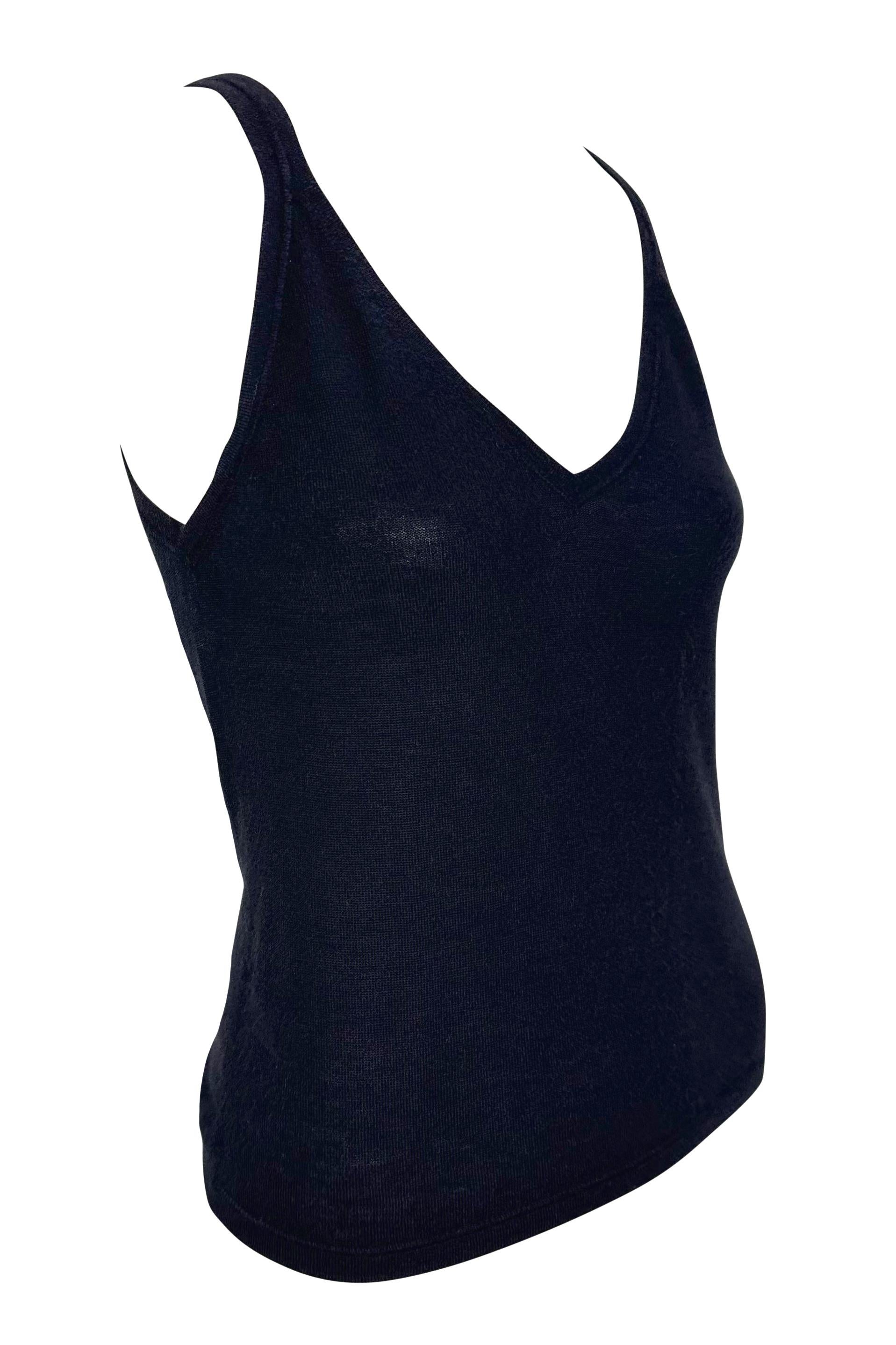 A/I 1998 Gucci by Tom Ford Canotta in cachemire blu scuro semi trasparente in vendita 2