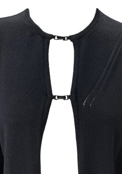 F/W 1998 Gucci by Tom Ford Doppelte Schnalle Schwarzer Wollstrick Cardigan Top