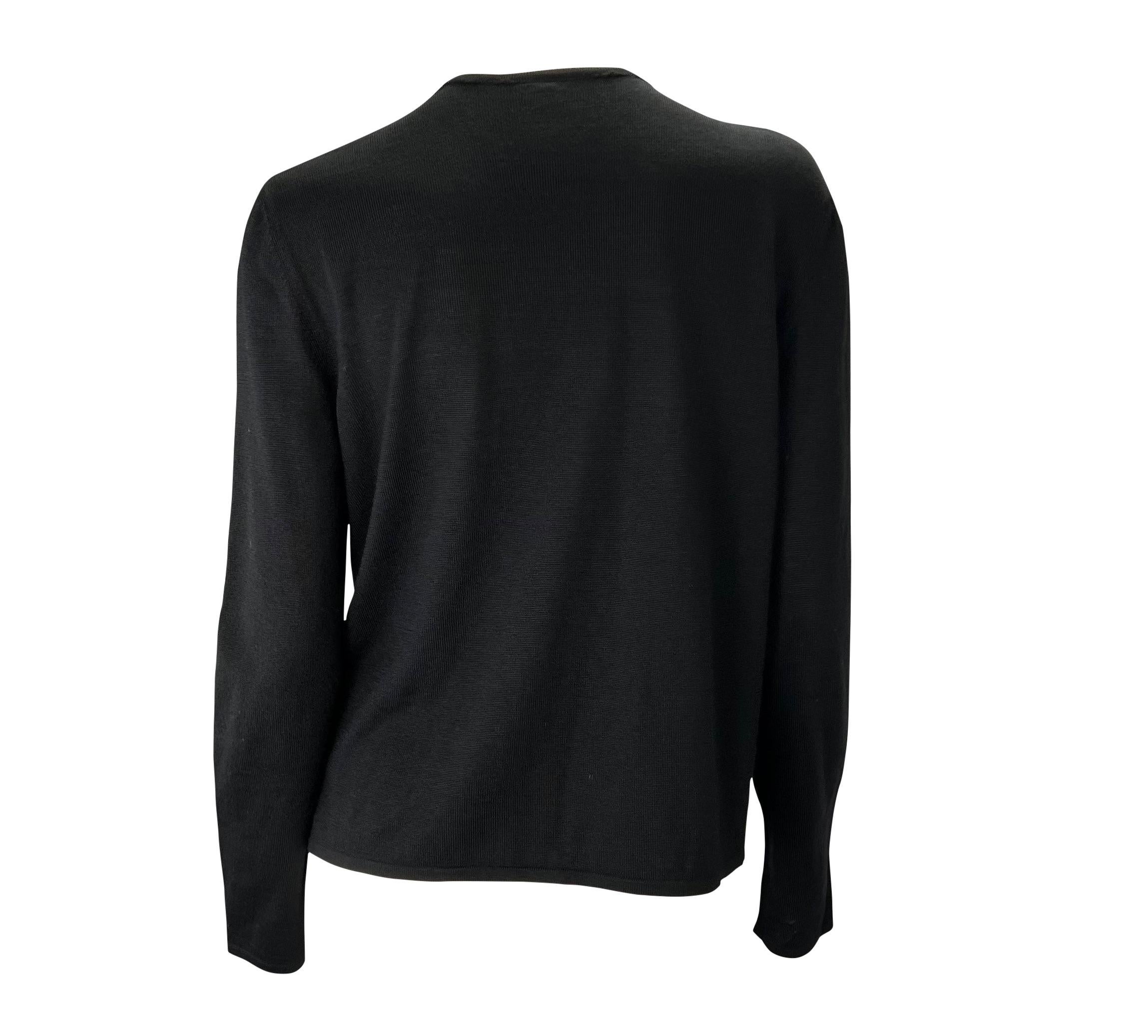 F/W 1998 Gucci by Tom Ford Double Buckle Black Knit Wool Cardigan Top ...