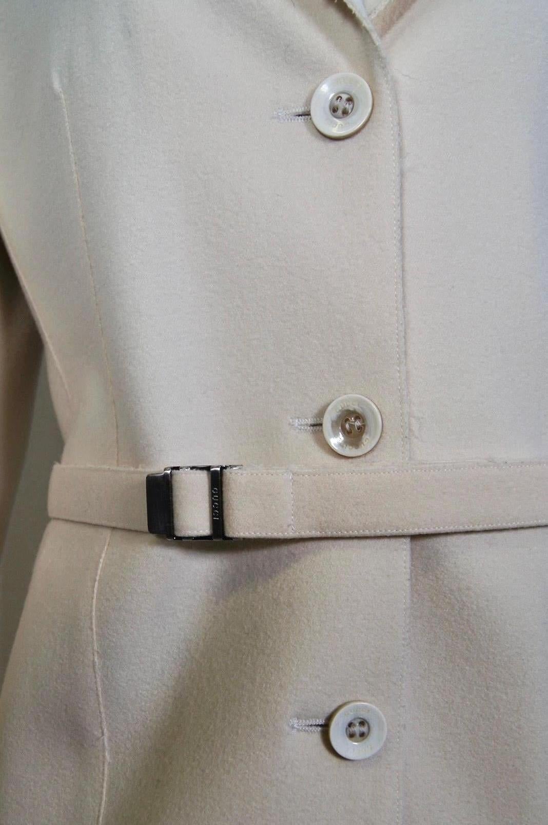 F/W 1998 Gucci by Tom Ford pasarela conjunto blazer y pantalón de lana crudo 7