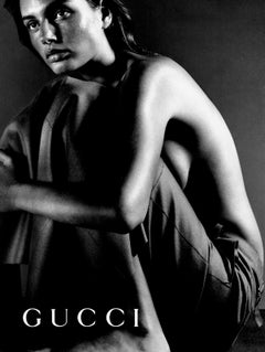 F/W 1998 Gucci by Tom Ford Runway Ad Black Buckle Wool Slit Maxi Skirt