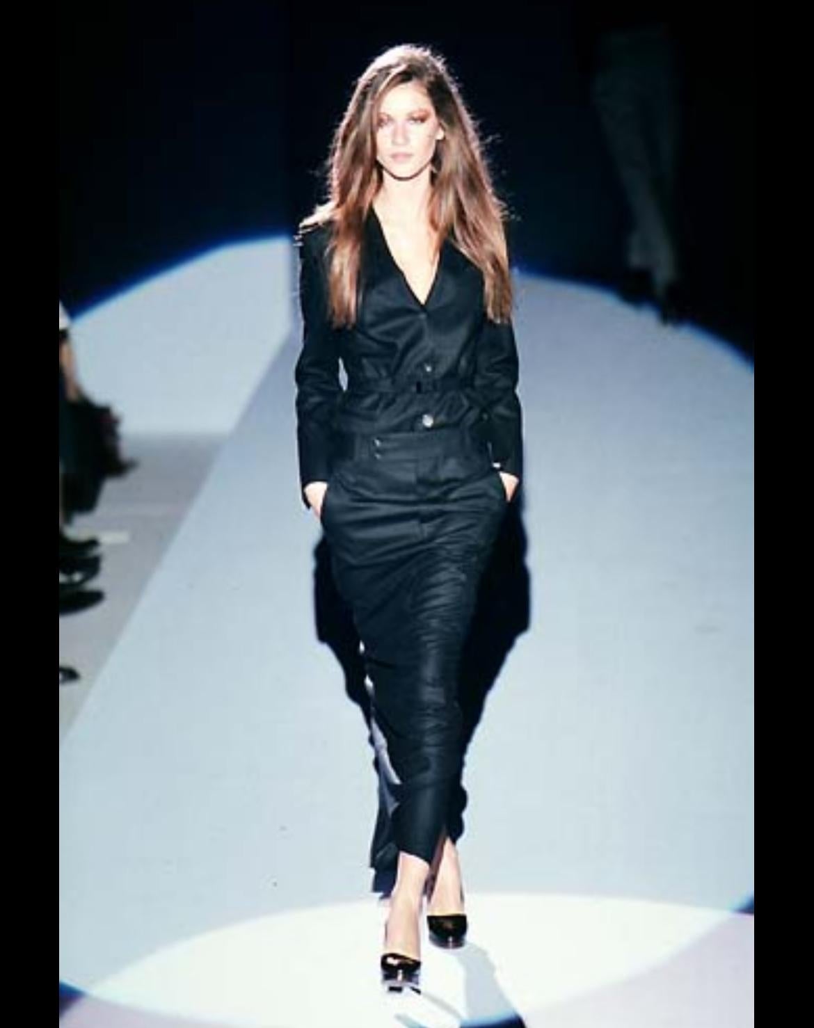 Nero A/I 1998, Gucci by Tom Ford: Maxi gonna a fessura in lana con fibbia nera in vendita