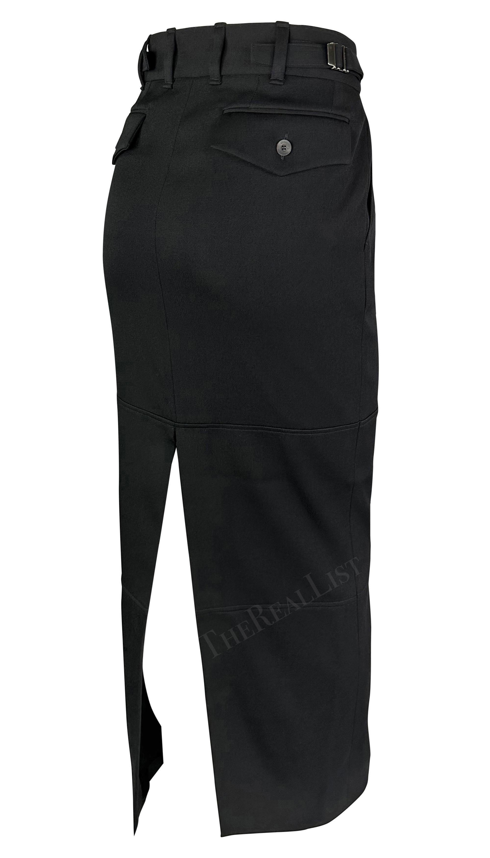 A/I 1998, Gucci by Tom Ford: Maxi gonna a fessura in lana con fibbia nera in vendita 1