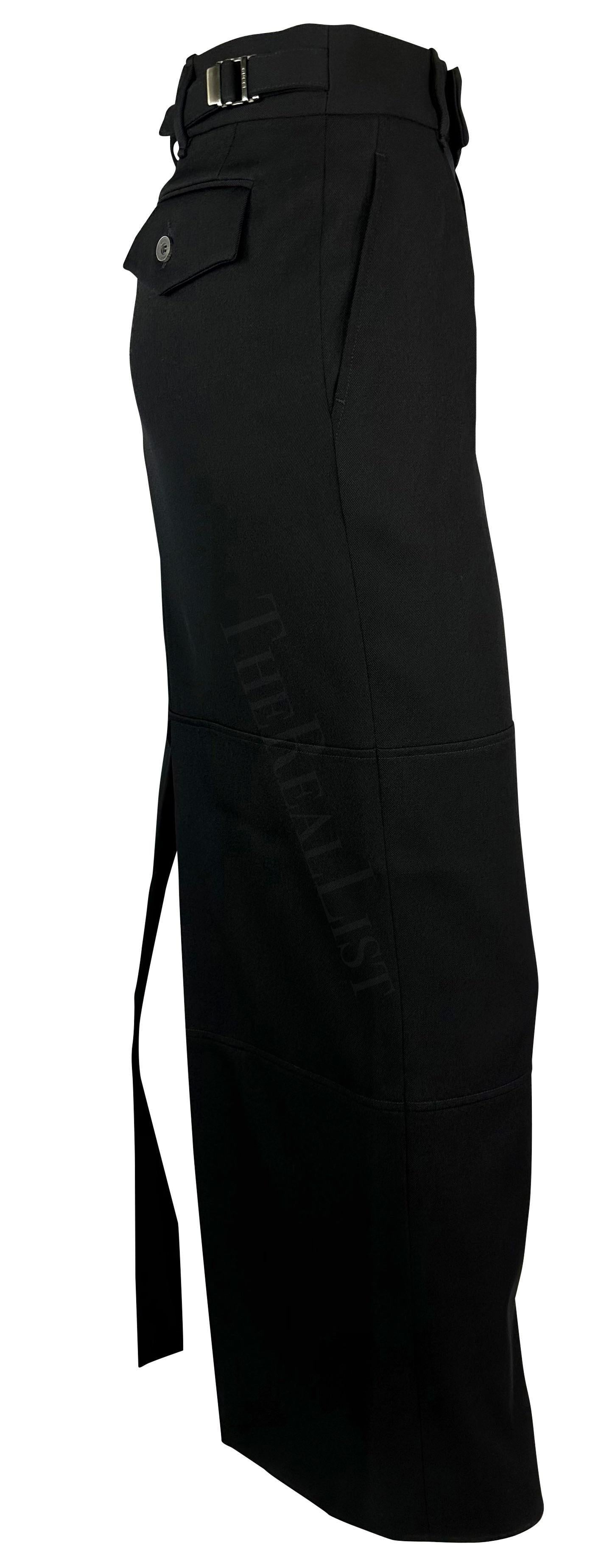 A/I 1998, Gucci by Tom Ford: Maxi gonna a fessura in lana con fibbia nera in vendita 2