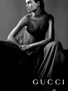 F/W 1998 Gucci by Tom Ford Runway Black Layered Tulle Sheer Plunge Gown