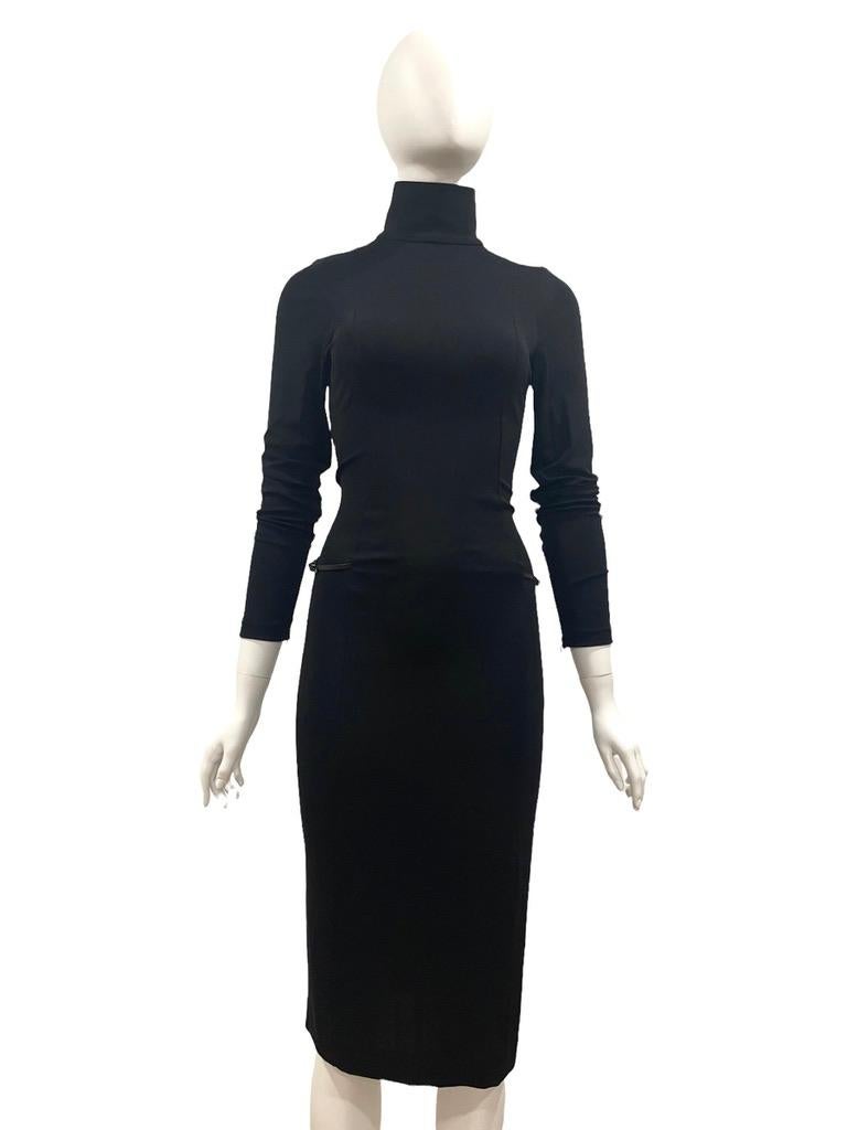 Women's F/W 1998 Gucci by Tom Ford Semi-Sheer Black Bodycon Dress For Sale