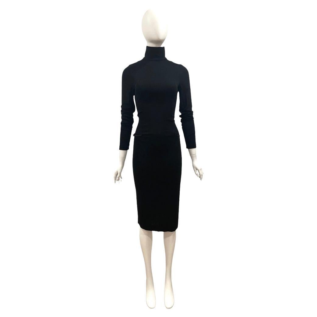 F/W 1998 Gucci by Tom Ford Semi-Sheer Black Bodycon Dress For Sale