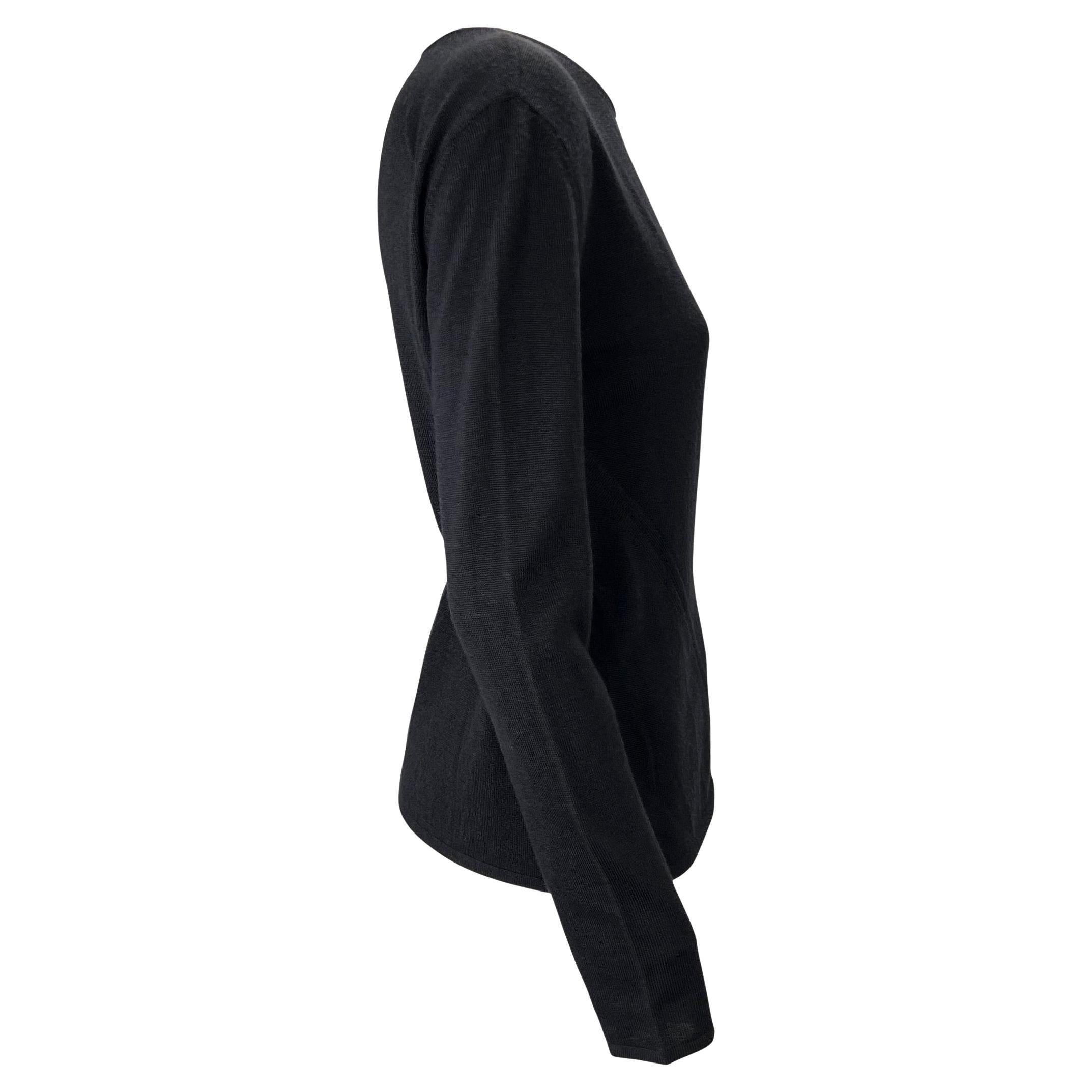 F/W 1998 Gucci by Tom Ford Wraparound Black Wool Blend Cardigan Sweater Top Pour femmes en vente