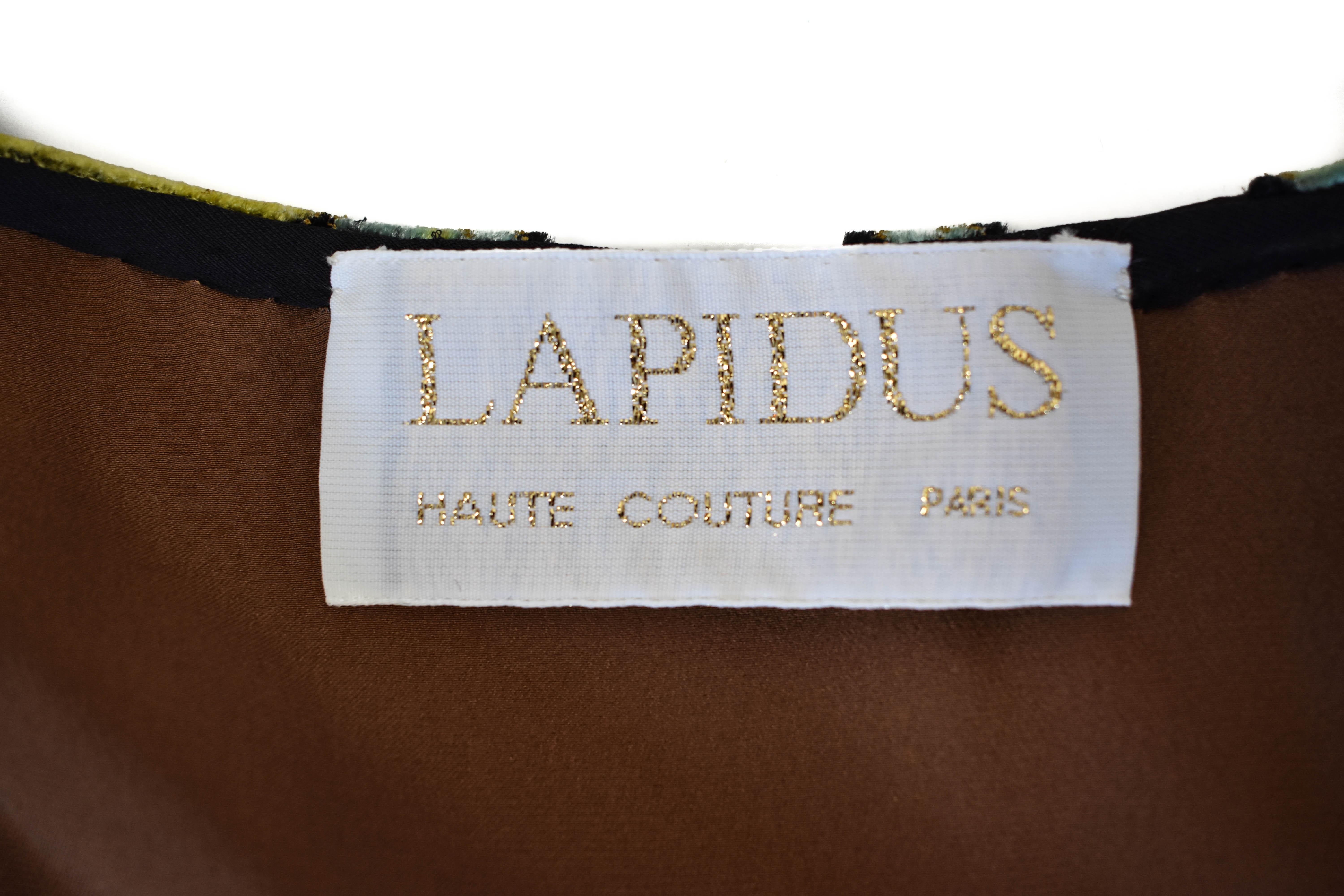 FINAL SALE F/W 1998 Lapidus Haute Couture Chiffon and Velvet Applique Wrap Gown 6