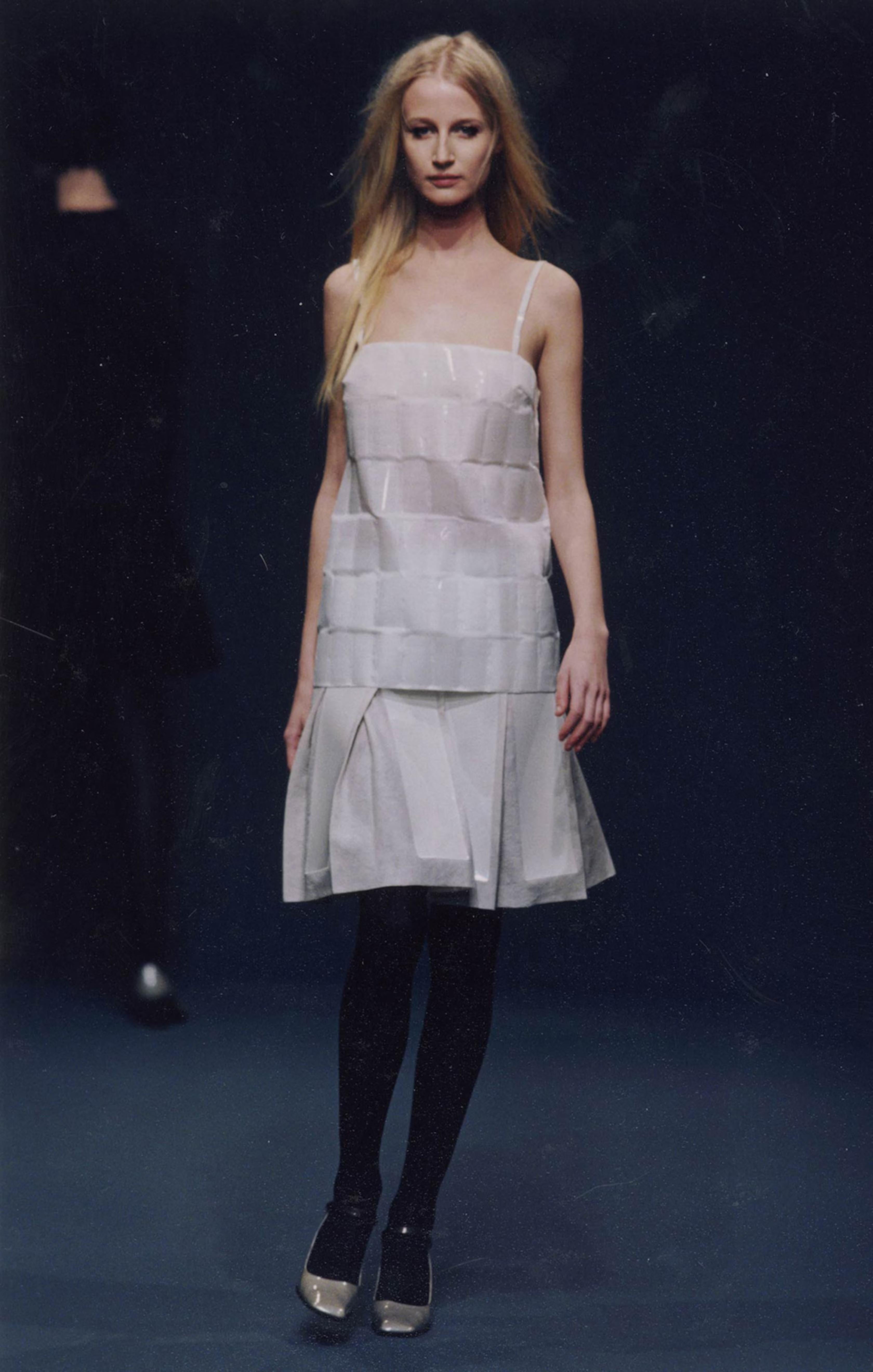 F/W 1998 Prada Runway Sheer Black Silk and Plastic Tile Camisole Top For Sale 6