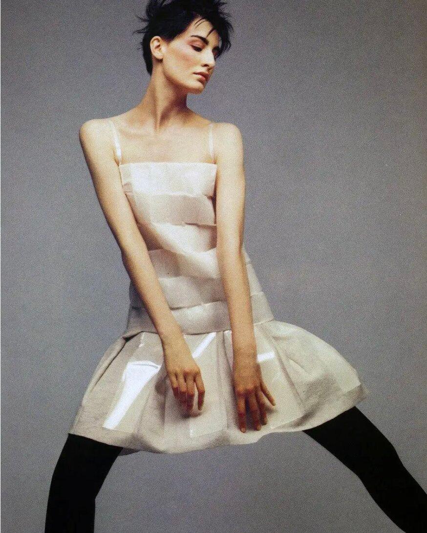 F/W 1998 Prada Runway Sheer Black Silk and Plastic Tile Camisole Top For Sale 9