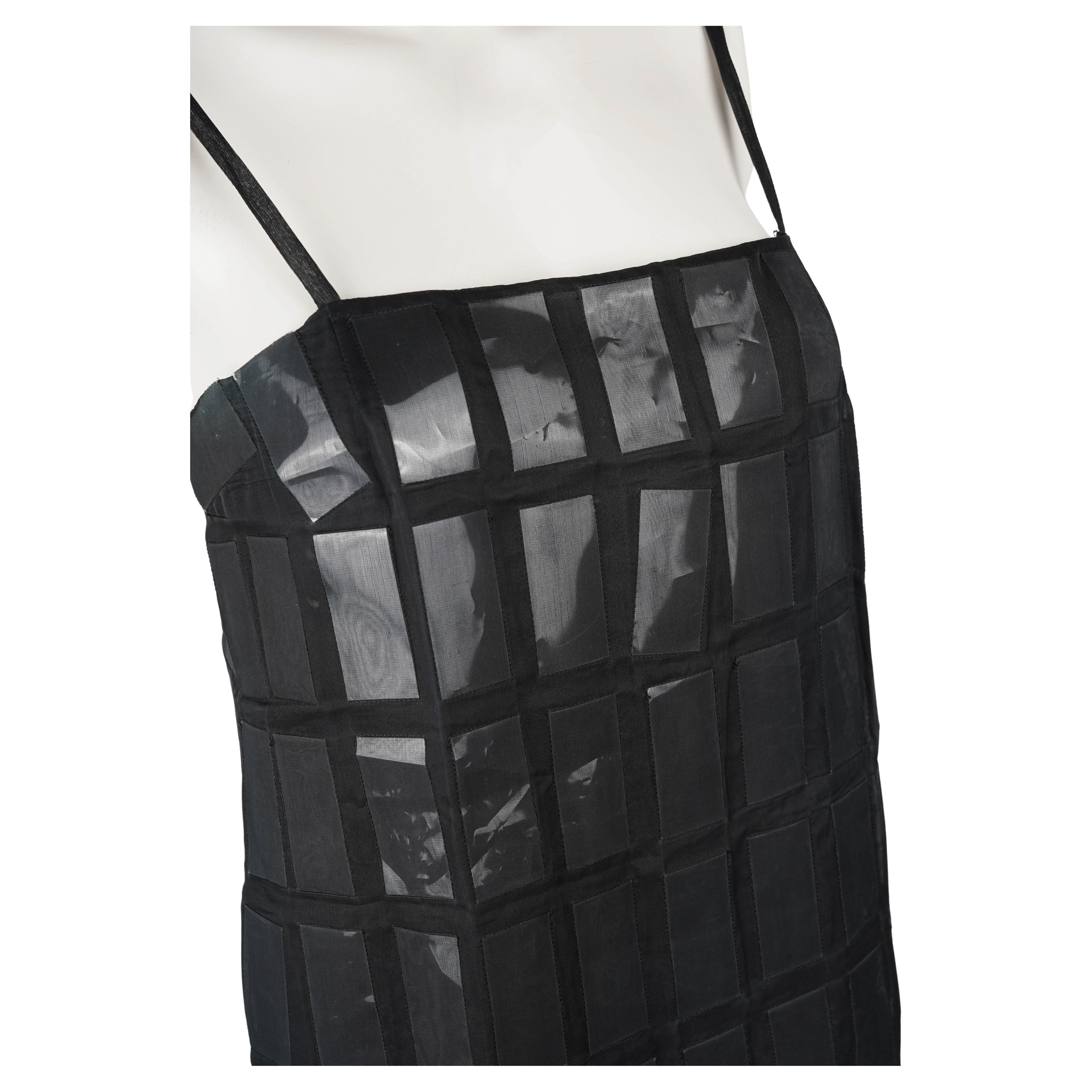 F/W 1998 Prada Runway Sheer Black Silk and Plastic Tile Camisole Top In Good Condition For Sale In Berlin, DE