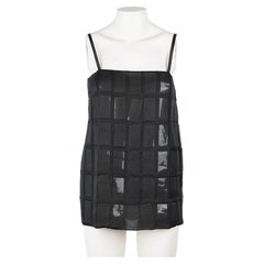 F/W 1998 Prada Runway Sheer Black Silk and Plastic Tile Camisole Top