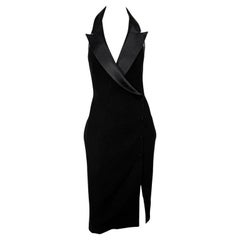 F/W 1998 Thierry Mugler Runway 
Lingerie Revisited
 Black Tuxedo Halter Dress
