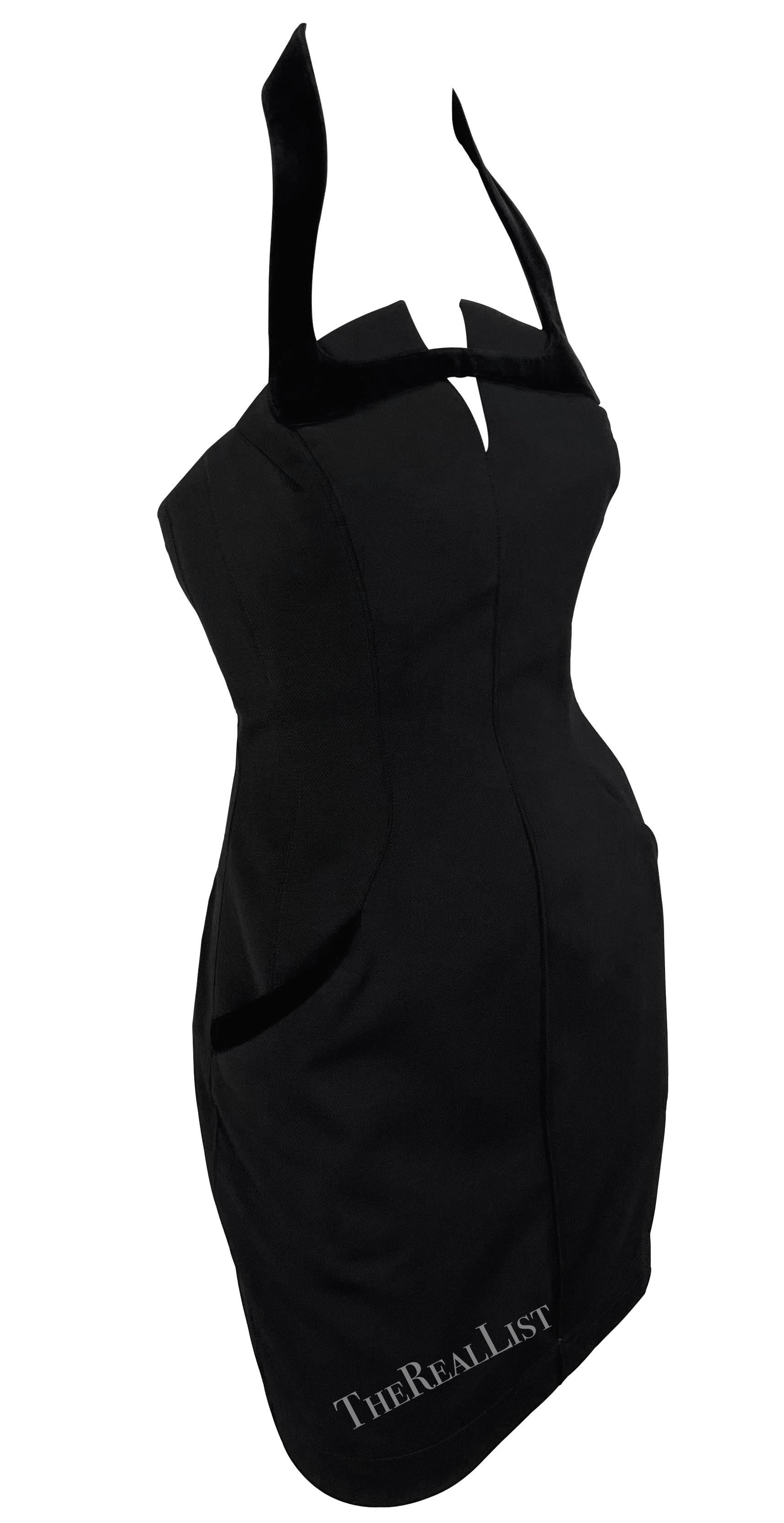 A/I 1998 Thierry Mugler: mini abito a clessidra con bordi in velluto 1