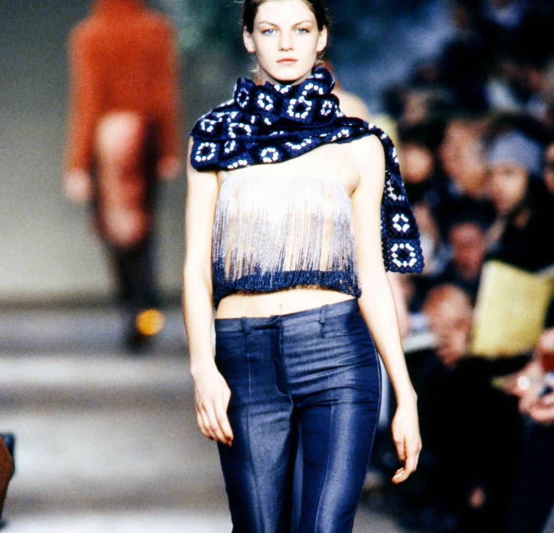F/W 1999 Chloé by Stella McCartney Runway Ombré Beaded White Cami Tank Top 1