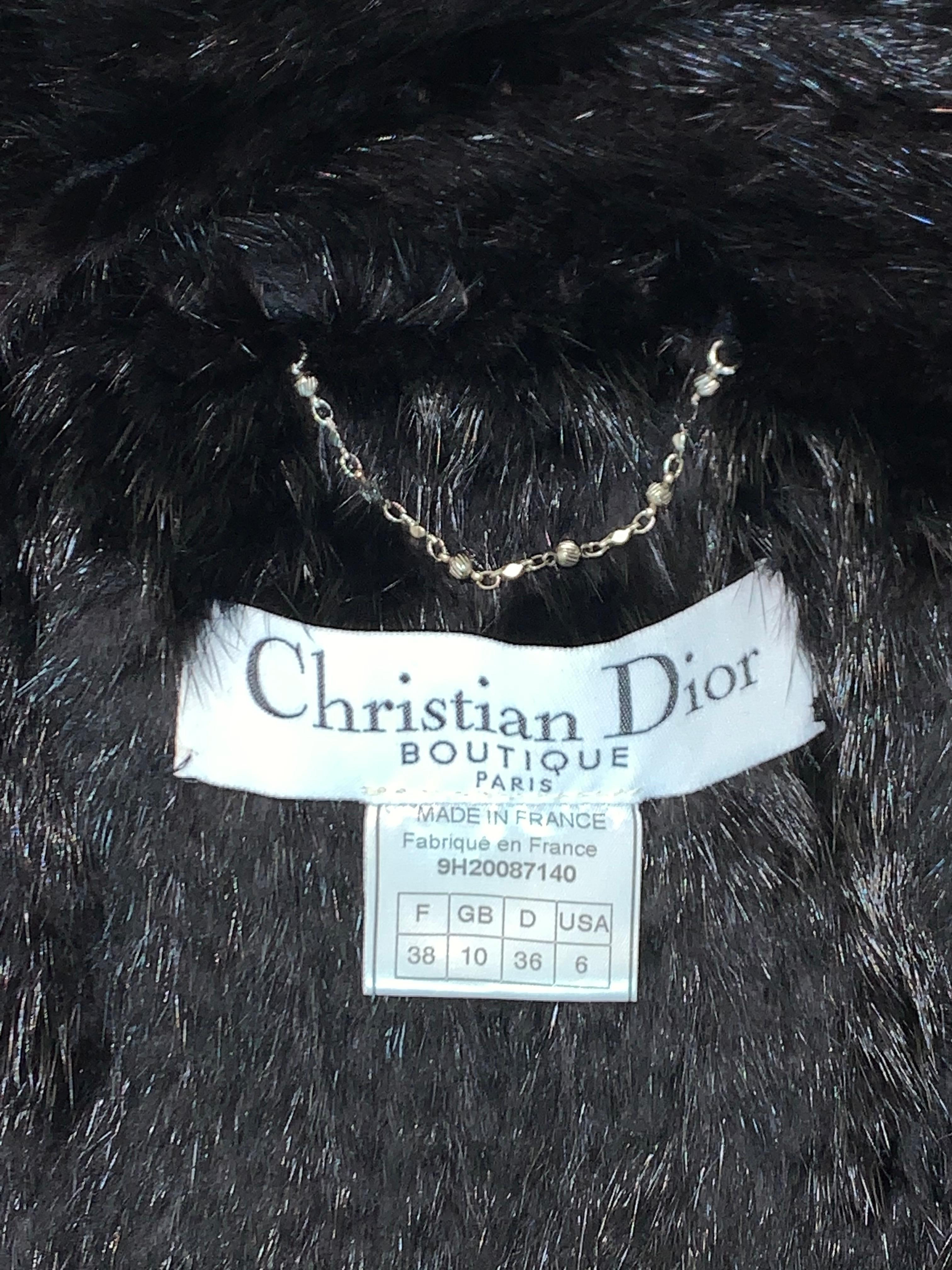 F/W 1999 Christian Dior by John Galliano Black Knit Mink Coat Jacket For Sale 3