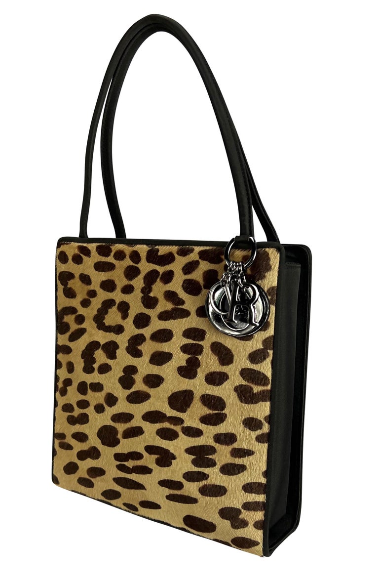 Black F/W 1999 Christian Dior by John Galliano Pony Hair Cheetah Print Lady Bag For Sale