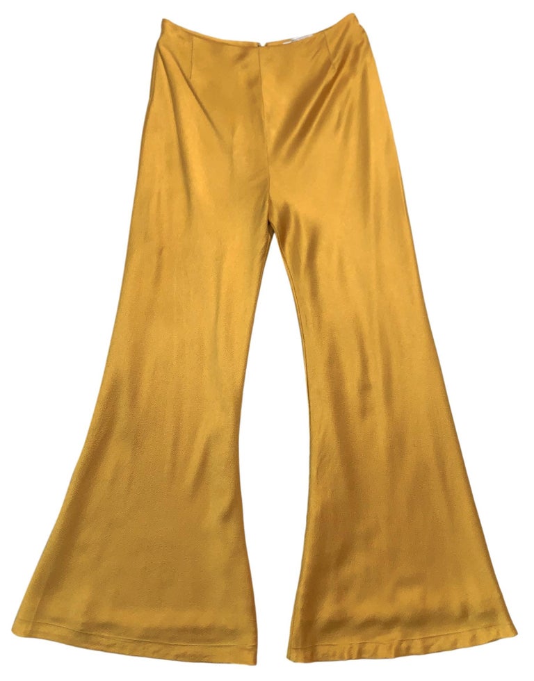 F/W 1999 Christian Dior John Galliano Liquid Gold Bell Bottom Wide Leg ...