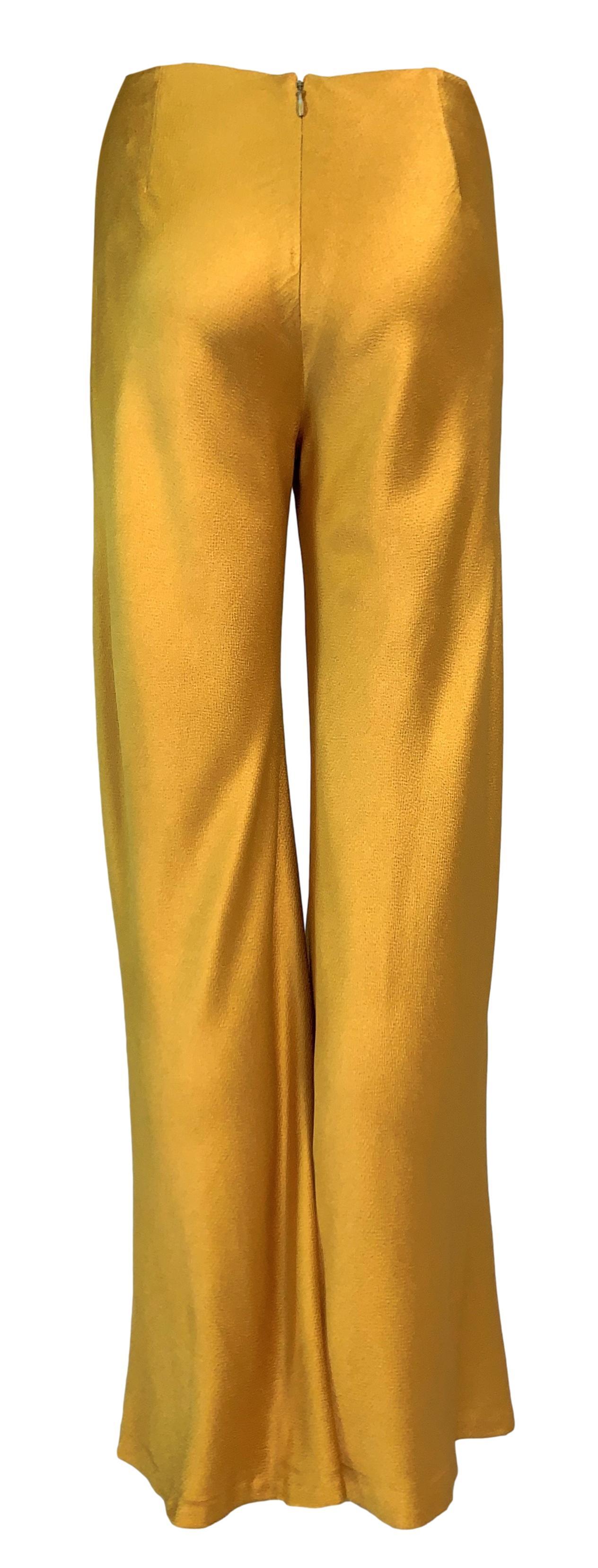 F/W 1999 Christian Dior John Galliano Liquid Gold Bell Bottom Wide Leg Pants In Good Condition In Yukon, OK