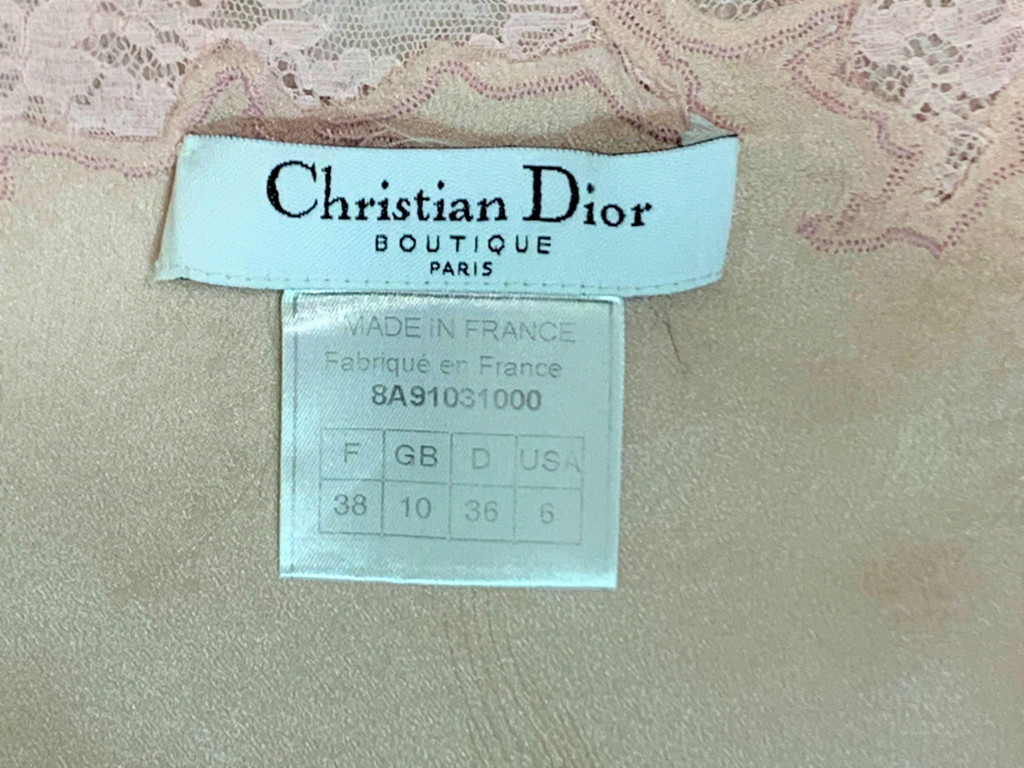 F/W 1999 Christian Dior John Galliano Pastel Pink Silk Lace Kimono Top 1