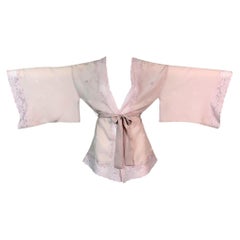 F/W 1999 Christian Dior John Galliano Pastel Pink Silk Lace Kimono Top