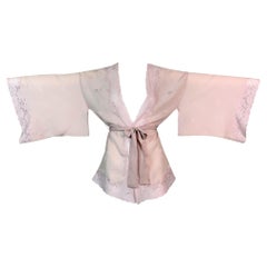 F/W 1999 Christian Dior John Galliano Pastel Pink Silk Lace Kimono Top