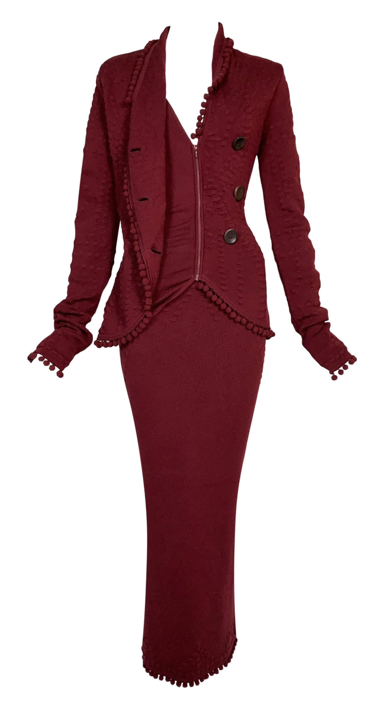 DESIGNER: F/W 1999 Christian Dior by John Galliano

Please contact us for more images or information

CONDITION: Good- no holes or stains

FABRIC: Wool-Nylon-Spandex

COUNTRY: France

SIZE: 38

MEASUREMENTS; provided as a courtesy only- not a