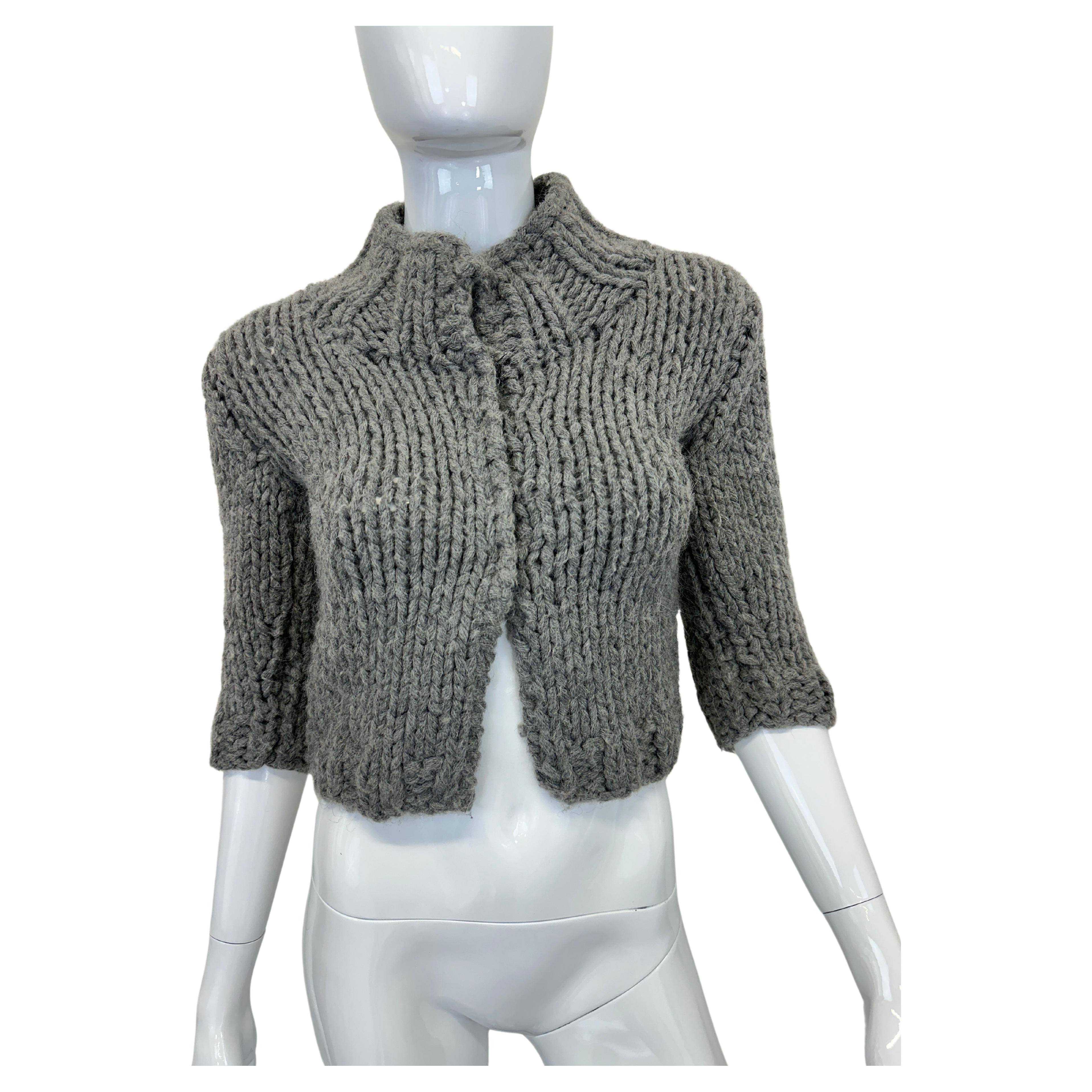 H/W 1999 Dolce & Gabbana Laufsteg Puppengarderobe Cropped Strickjacke Top