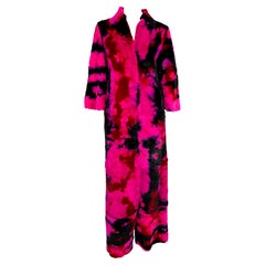 F/W 1999 Dolce & Gabbana 'Kitsch' Runway Pink Purple Tie-Dye Lapin Fur Coat