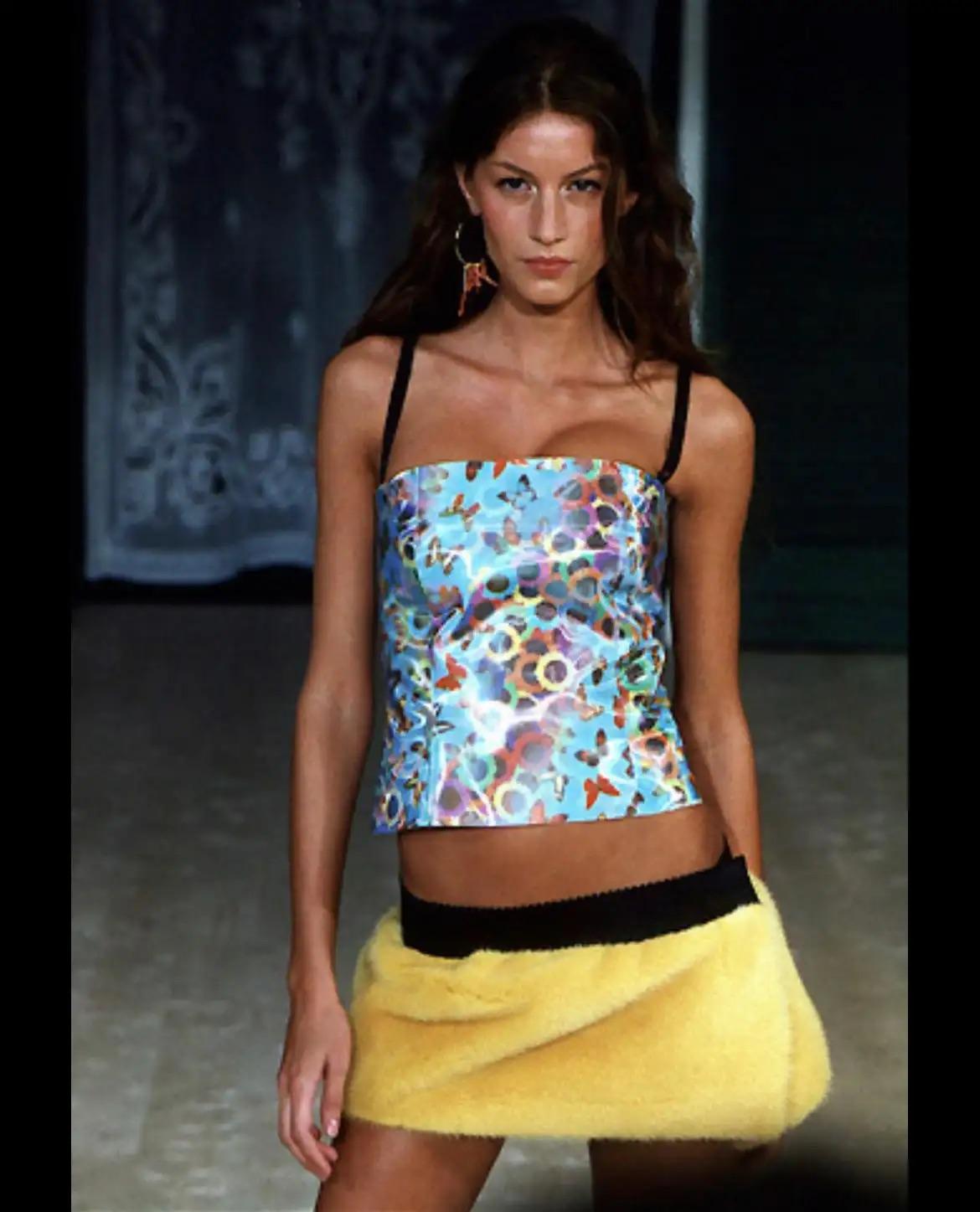 Women's F/W 1999 Dolce & Gabbana Light Blue Butterfly Holographic Shoulder Bag For Sale