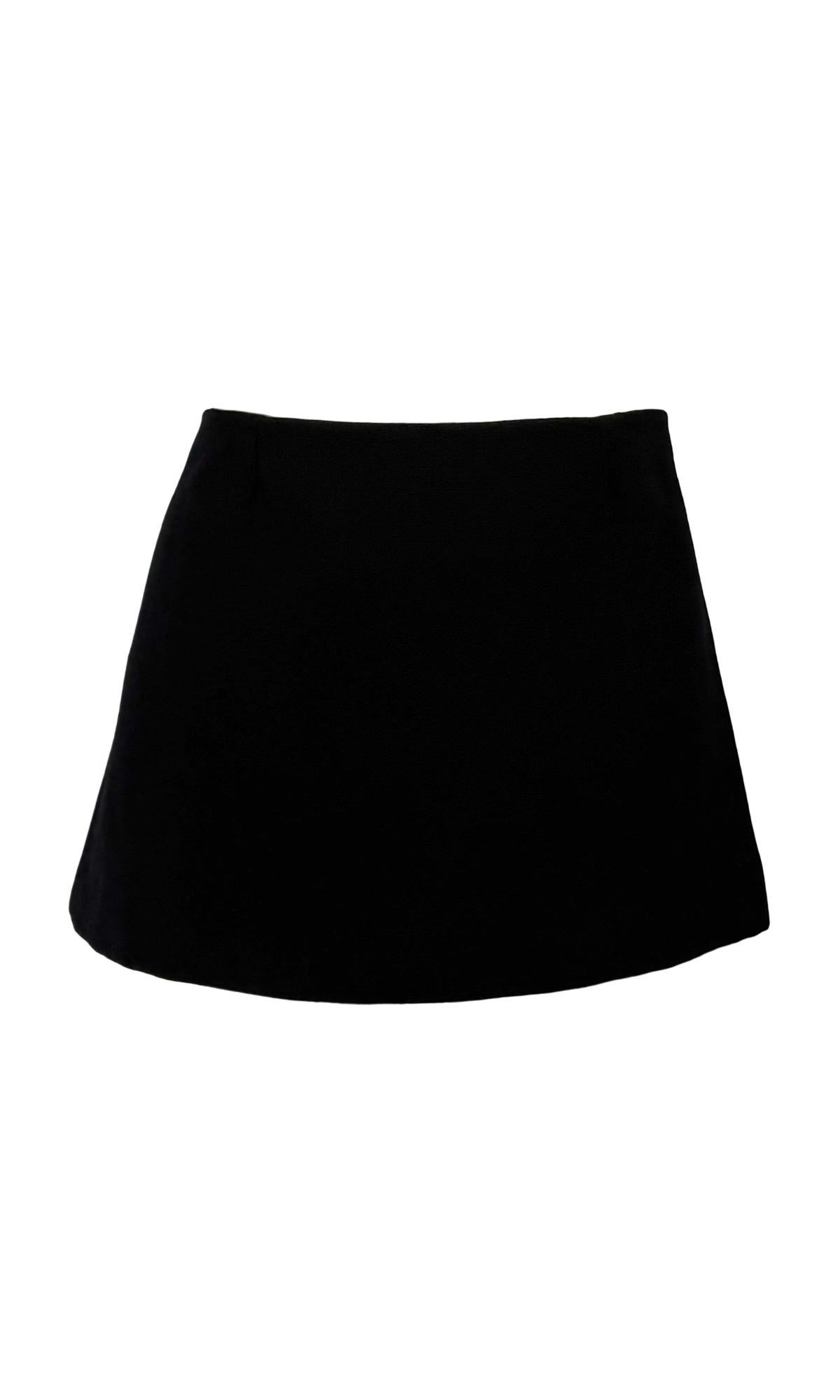 F/W 1999 Dolce & Gabbana Super Mini Cropped Sleeve Black Wool Skirt Suit For Sale 6